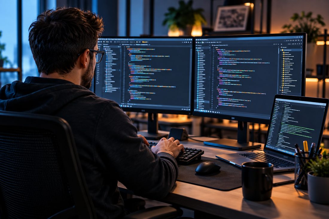 Desarrollador trabajando en una aplicación DevIntegral